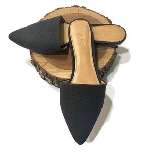 •J. Crew• Black snake pattern mules